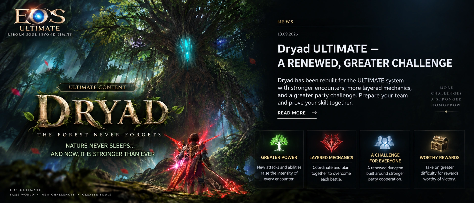 ULTIMATE CONTENT artwork: Dryad, a renewed ULTIMATE dungeon challenge
