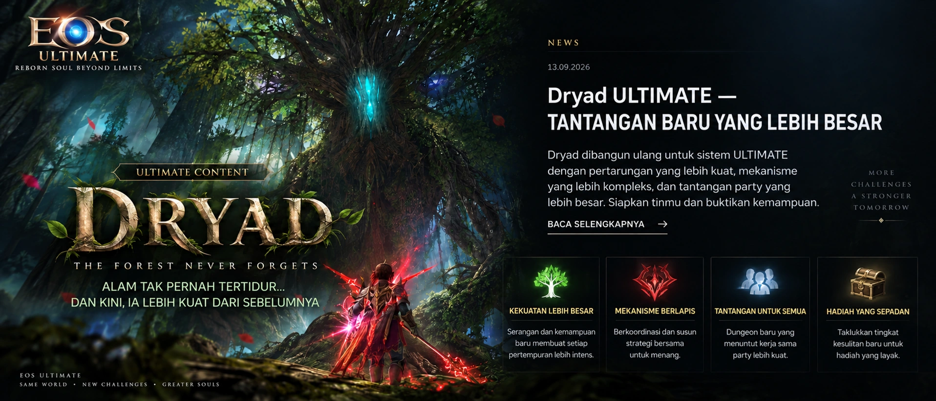 Artwork ULTIMATE CONTENT: Dryad, tantangan dungeon ULTIMATE yang diperbarui